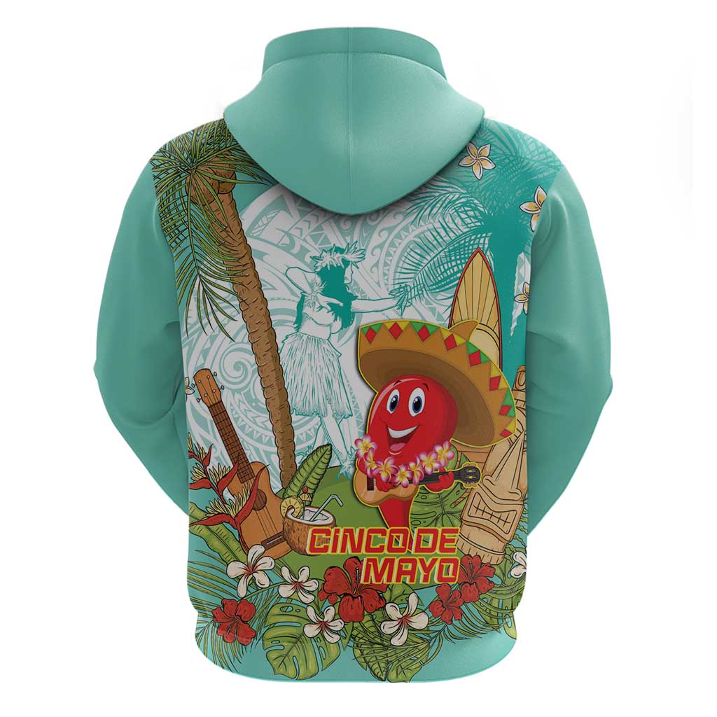 Hawaii Cinco de Mayo Hoodie Chili Pepper Hula Girl Tropical Vibes