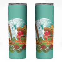 Hawaii Cinco de Mayo Skinny Tumbler Chili Pepper Hula Girl Tropical Vibes LT14 Turquoise - Polynesian Pride