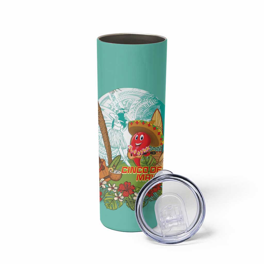 Hawaii Cinco de Mayo Skinny Tumbler Chili Pepper Hula Girl Tropical Vibes LT14 - Polynesian Pride