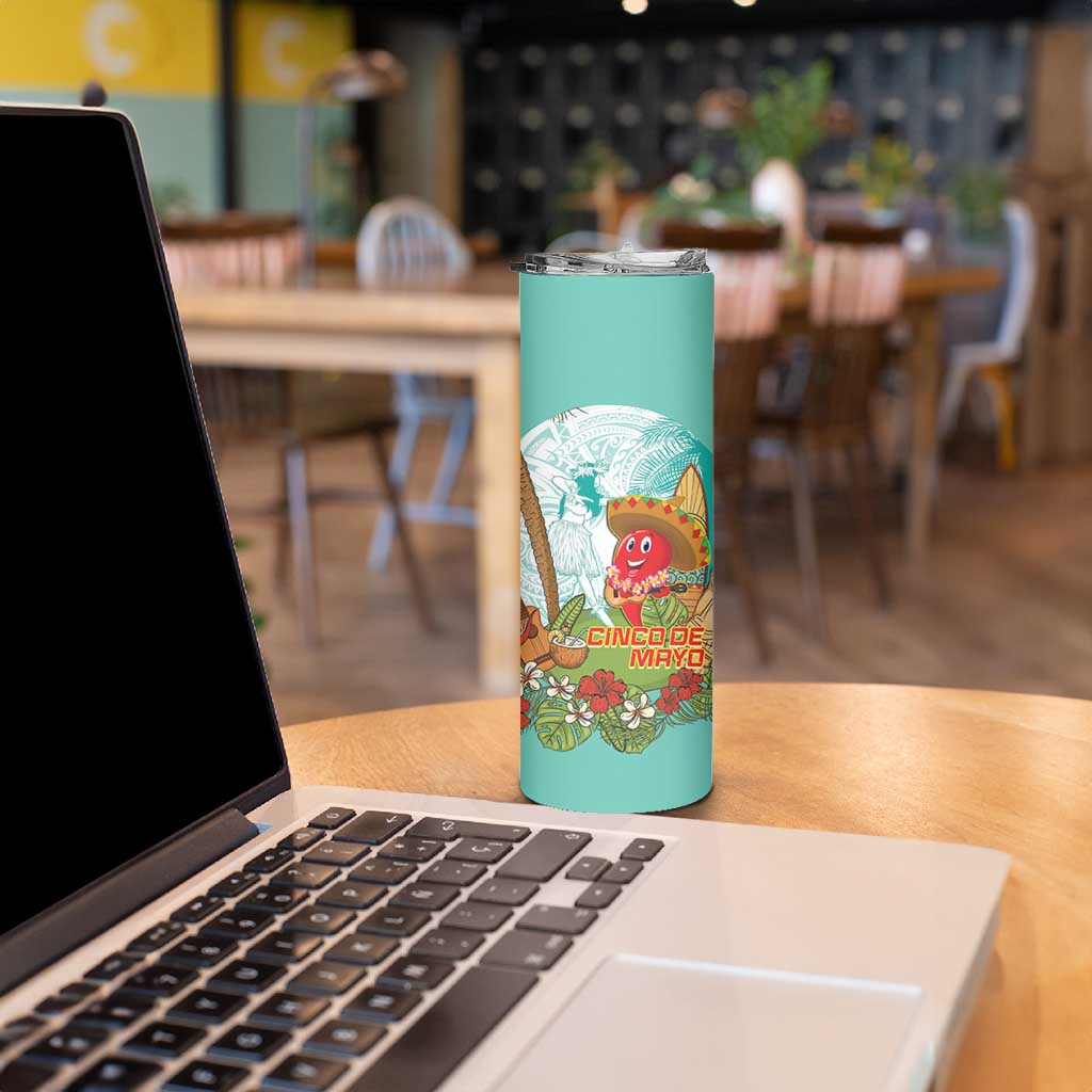 Hawaii Cinco de Mayo Skinny Tumbler Chili Pepper Hula Girl Tropical Vibes LT14 - Polynesian Pride