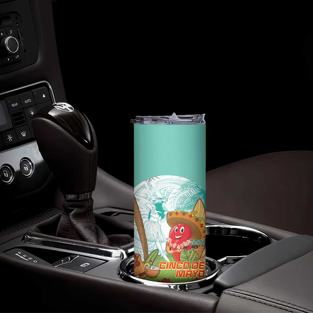 Hawaii Cinco de Mayo Skinny Tumbler Chili Pepper Hula Girl Tropical Vibes LT14 - Polynesian Pride