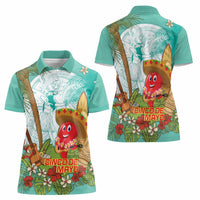 Hawaii Cinco de Mayo Women Polo Shirt Chili Pepper Hula Girl Tropical Vibes LT14 - Polynesian Pride