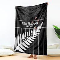 Custom New Zealand Silver Fern Cricket Blanket Aotearoa Maori Go Black Cap LT14 - Polynesian Pride