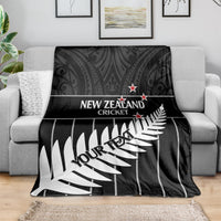 Custom New Zealand Silver Fern Cricket Blanket Aotearoa Maori Go Black Cap LT14 - Polynesian Pride