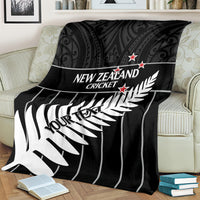 Custom New Zealand Silver Fern Cricket Blanket Aotearoa Maori Go Black Cap LT14 - Polynesian Pride