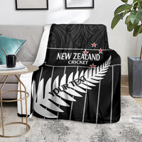 Custom New Zealand Silver Fern Cricket Blanket Aotearoa Maori Go Black Cap LT14 - Polynesian Pride