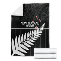 Custom New Zealand Silver Fern Cricket Blanket Aotearoa Maori Go Black Cap LT14 - Polynesian Pride