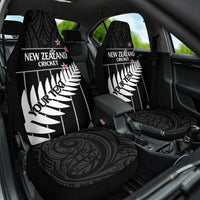 Custom New Zealand Silver Fern Cricket Car Seat Cover Aotearoa Maori Go Black Cap LT14 One Size Black - Polynesian Pride