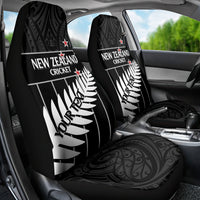 Custom New Zealand Silver Fern Cricket Car Seat Cover Aotearoa Maori Go Black Cap LT14 - Polynesian Pride