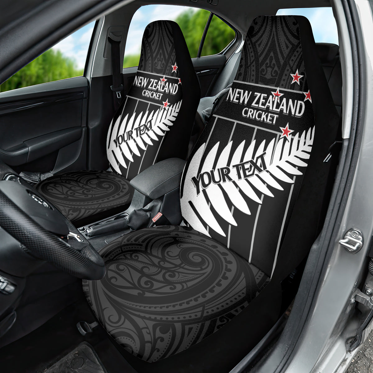 Custom New Zealand Silver Fern Cricket Car Seat Cover Aotearoa Maori Go Black Cap LT14 - Polynesian Pride