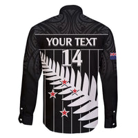 Custom New Zealand Silver Fern Cricket Family Matching Off Shoulder Short Dress and Hawaiian Shirt Aotearoa Maori Go Black Cap LT14 - Polynesian Pride