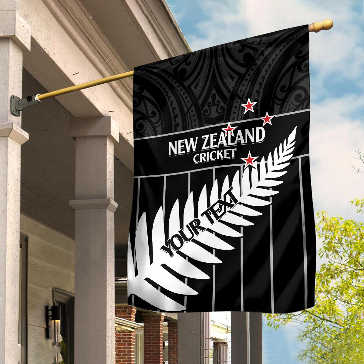 Custom New Zealand Silver Fern Cricket Garden Flag Aotearoa Maori Go Black Cap LT14 House Flag Black - Polynesian Pride