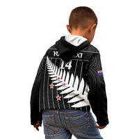 Custom New Zealand Silver Fern Cricket Kid Hoodie Aotearoa Maori Go Black Cap LT14 - Polynesian Pride