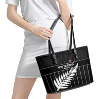 Custom New Zealand Silver Fern Cricket Leather Tote Bag Aotearoa Maori Go Black Cap LT14 - Polynesian Pride