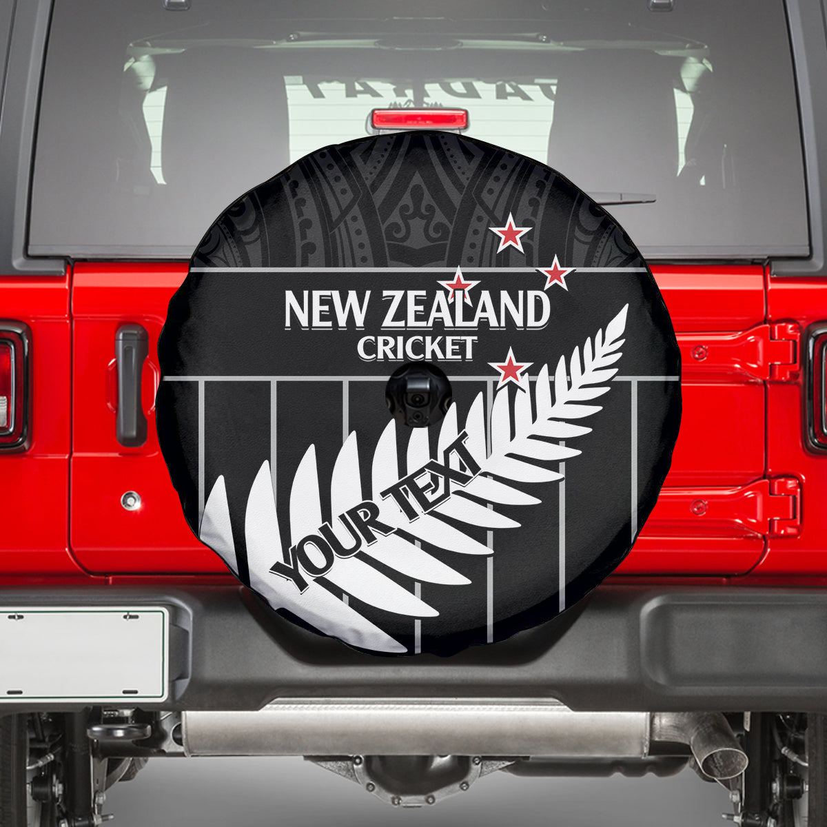 Custom New Zealand Silver Fern Cricket Spare Tire Cover Aotearoa Maori Go Black Cap LT14 - Polynesian Pride