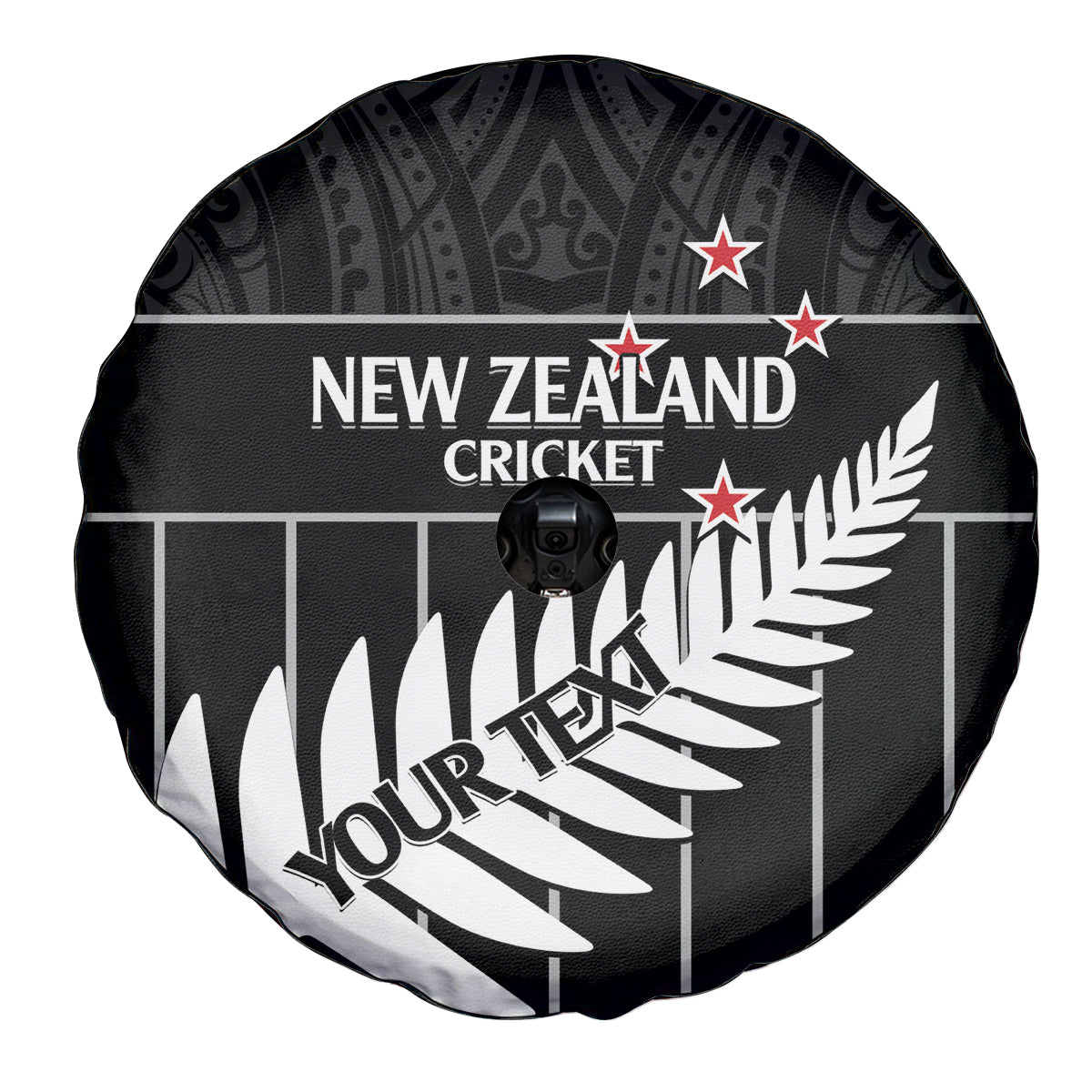 Custom New Zealand Silver Fern Cricket Spare Tire Cover Aotearoa Maori Go Black Cap LT14 - Polynesian Pride