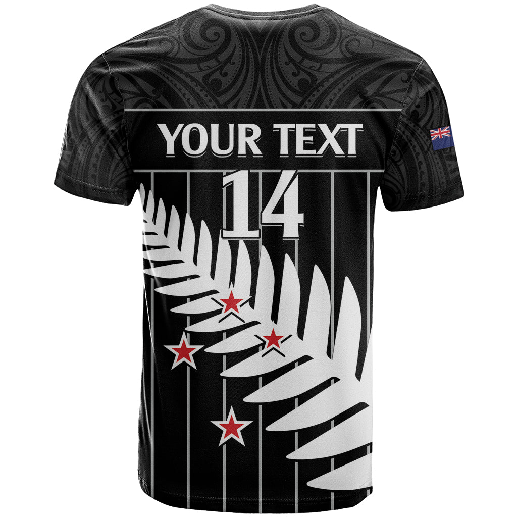 Custom New Zealand Silver Fern Cricket T Shirt Aotearoa Maori Go Black Cap LT14 - Polynesian Pride