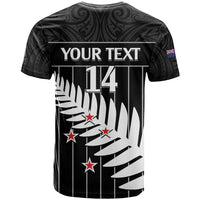 Custom New Zealand Silver Fern Cricket T Shirt Aotearoa Maori Go Black Cap LT14 - Polynesian Pride