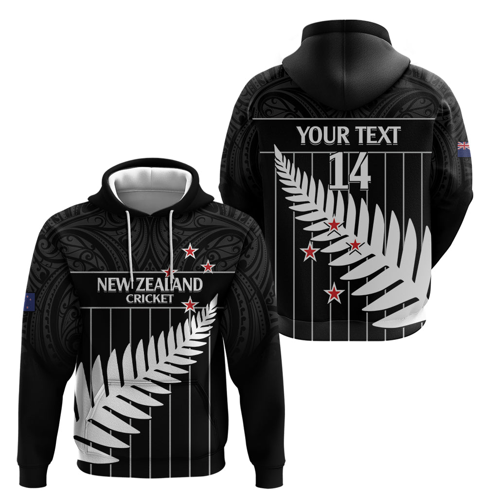Custom New Zealand Silver Fern Cricket Zip Hoodie Aotearoa Maori Go Black Cap LT14 - Polynesian Pride