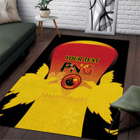 Custom Papua New Guinea Cricket Area Rug 2024 Go PNG LT14 Black - Polynesian Pride