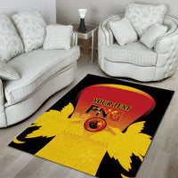 Custom Papua New Guinea Cricket Area Rug 2024 Go PNG LT14 - Polynesian Pride