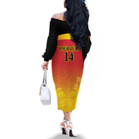 Custom Papua New Guinea Cricket Family Matching Off The Shoulder Long Sleeve Dress and Hawaiian Shirt 2024 Go PNG LT14 - Polynesian Pride