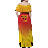 Custom Papua New Guinea Cricket Family Matching Off Shoulder Maxi Dress and Hawaiian Shirt 2024 Go PNG LT14 - Polynesian Pride
