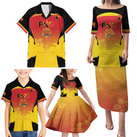Custom Papua New Guinea Cricket Family Matching Puletasi and Hawaiian Shirt 2024 Go PNG LT14 - Polynesian Pride
