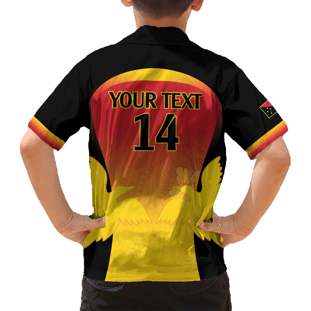 Custom Papua New Guinea Cricket Family Matching Short Sleeve Bodycon Dress and Hawaiian Shirt 2024 Go PNG LT14 - Polynesian Pride