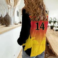 Custom Papua New Guinea Cricket Women Casual Shirt 2024 Go PNG LT14 - Polynesian Pride