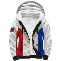 Philippines Rugby Sherpa Hoodie Pacific Pilipinas Go Tamaraws LT14 Unisex White - Polynesian Pride