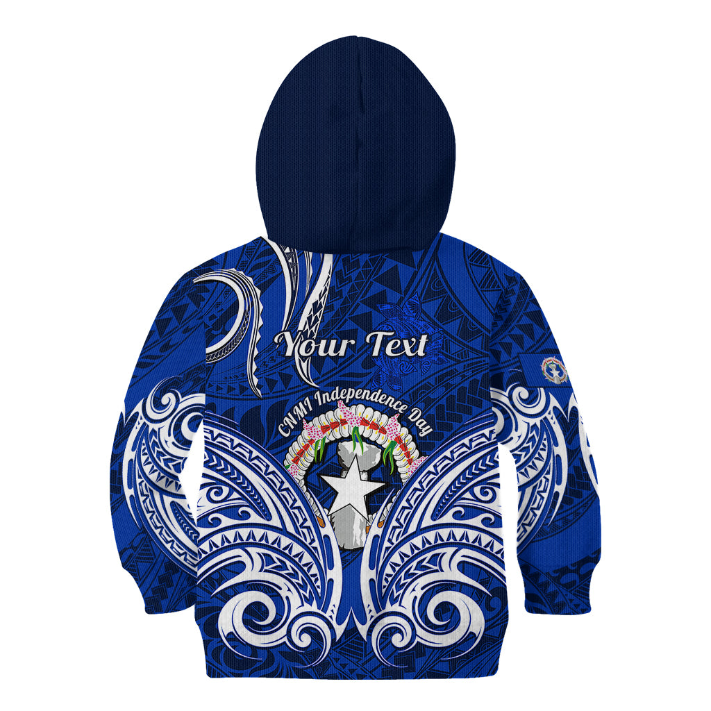 Personalised Independence Day CNMI Kid Hoodie Northern Mariana Islands Tribal Tattoo Pattern LT14 - Polynesian Pride
