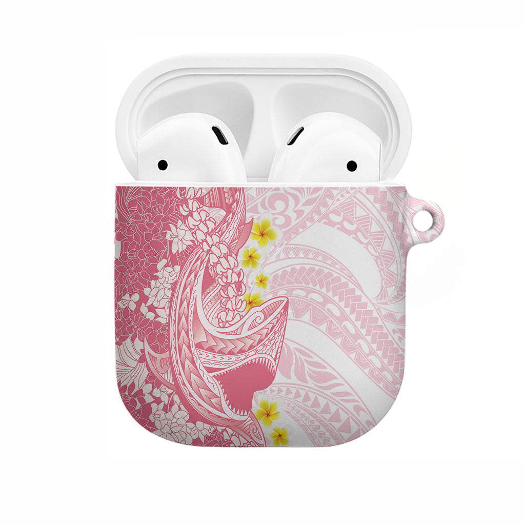 Pink Hawaii Shark Tattoo AirPods Case Puakenikeni Lei Plumeria Polynesian Pattern LT14 Pink - Polynesian Pride