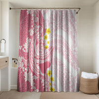 Pink Hawaii Shark Tattoo Bathroom Set Puakenikeni Lei Plumeria Polynesian Pattern