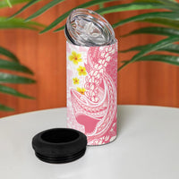 Pink Hawaii Shark Tattoo 4 in 1 Can Cooler Tumbler Puakenikeni Lei Plumeria Polynesian Pattern LT14 - Polynesian Pride