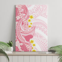 Pink Hawaii Shark Tattoo Canvas Wall Art Puakenikeni Lei Plumeria Polynesian Pattern