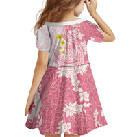 Pink Hawaii Shark Tattoo Family Matching Off The Shoulder Long Sleeve Dress and Hawaiian Shirt Puakenikeni Lei Plumeria Polynesian Pattern LT14 - Polynesian Pride