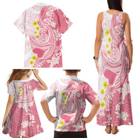 Pink Hawaii Shark Tattoo Family Matching Tank Maxi Dress and Hawaiian Shirt Puakenikeni Lei Plumeria Polynesian Pattern LT14 - Polynesian Pride