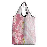Pink Hawaii Shark Tattoo Grocery Bag Puakenikeni Lei Plumeria Polynesian Pattern LT14 - Polynesian Pride