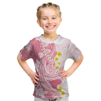 Pink Hawaii Shark Tattoo Kid T Shirt Puakenikeni Lei Plumeria Polynesian Pattern
