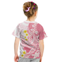 Pink Hawaii Shark Tattoo Kid T Shirt Puakenikeni Lei Plumeria Polynesian Pattern