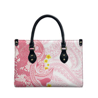 Pink Hawaii Shark Tattoo Leather Bag Puakenikeni Lei Plumeria Polynesian Pattern LT14 - Polynesian Pride