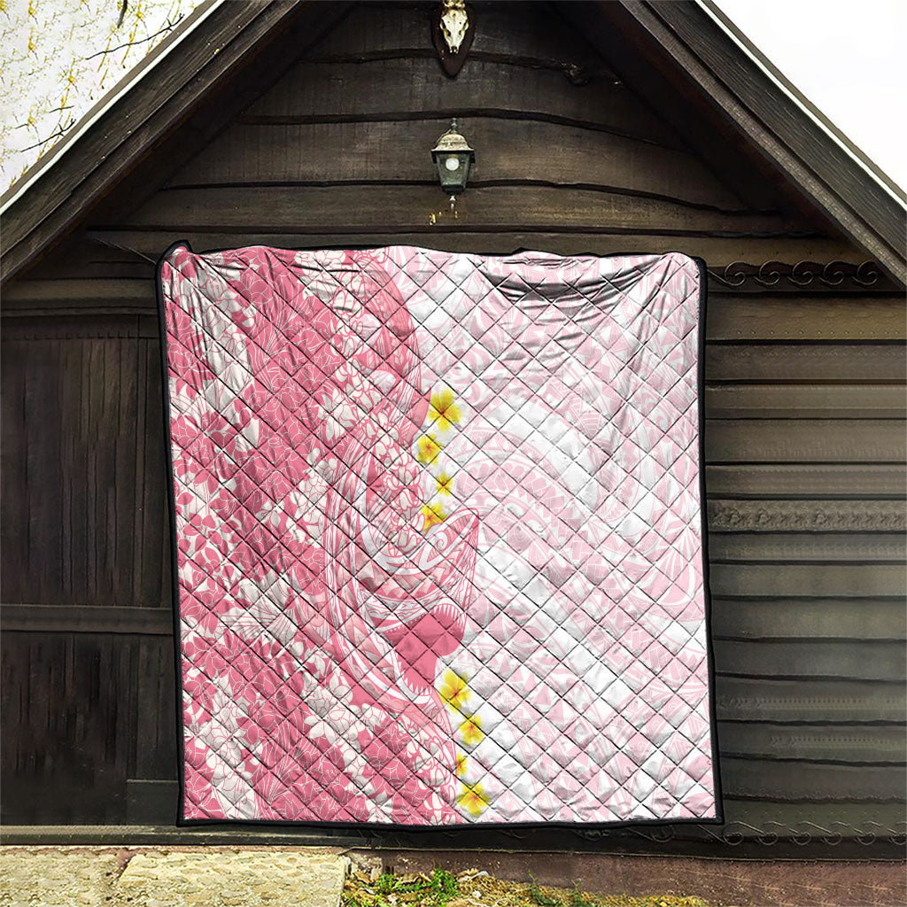 Pink Hawaii Shark Tattoo Quilt Puakenikeni Lei Plumeria Polynesian Pattern