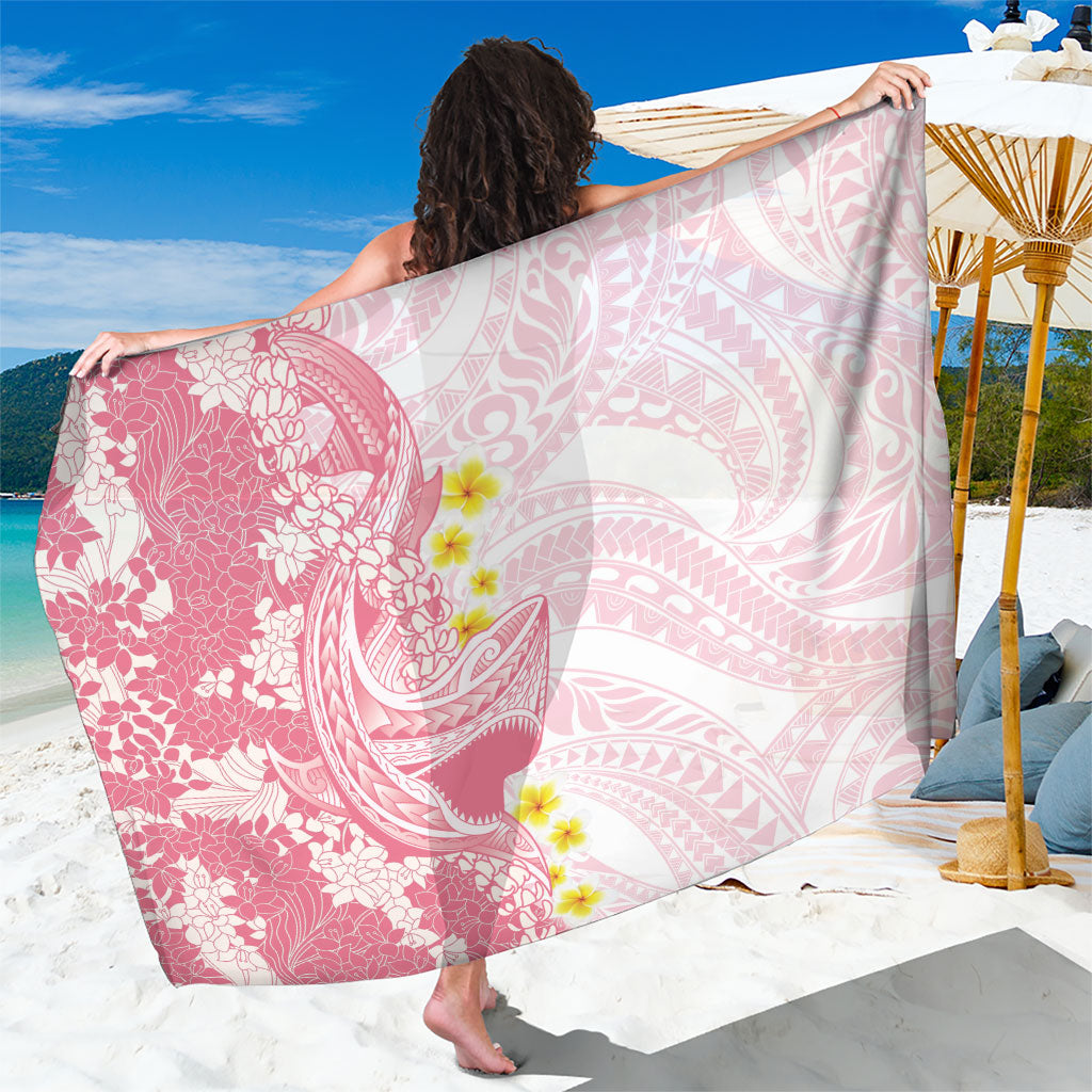Pink Hawaii Shark Tattoo Sarong Puakenikeni Lei Plumeria Polynesian Pattern