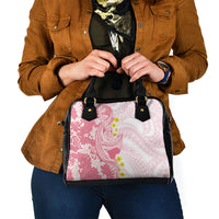 Pink Hawaii Shark Tattoo Shoulder Handbag Puakenikeni Lei Plumeria Polynesian Pattern LT14 - Polynesian Pride