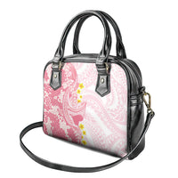 Pink Hawaii Shark Tattoo Shoulder Handbag Puakenikeni Lei Plumeria Polynesian Pattern LT14 - Polynesian Pride