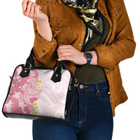 Pink Hawaii Shark Tattoo Shoulder Handbag Puakenikeni Lei Plumeria Polynesian Pattern LT14 - Polynesian Pride