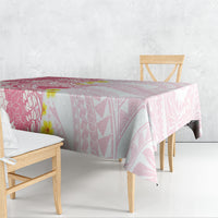 Pink Hawaii Shark Tattoo Tablecloth Puakenikeni Lei Plumeria Polynesian Pattern