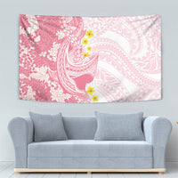 Pink Hawaii Shark Tattoo Tapestry Puakenikeni Lei Plumeria Polynesian Pattern