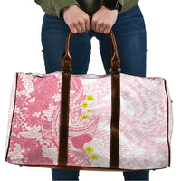 Pink Hawaii Shark Tattoo Travel Bag Puakenikeni Lei Plumeria Polynesian Pattern